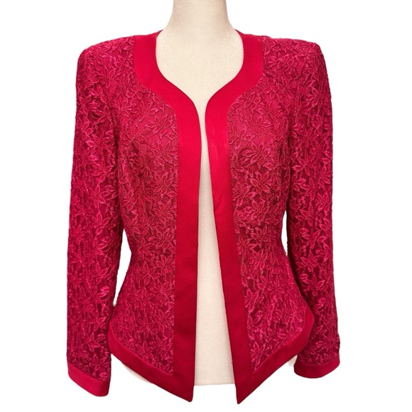 Cachet by Bari Protas Vintage Lace & Satin Blazer - Picture 2 of 11